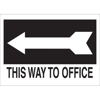 Picture of Brady B-555 Aluminum Rectangle Black English Door Sign part number 41038 (Main product image)