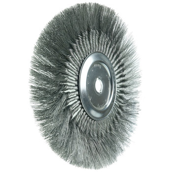 Weiler 08249 Wheel Brush - 15 in Dia - Knotted - Standard Twist Steel Bristle