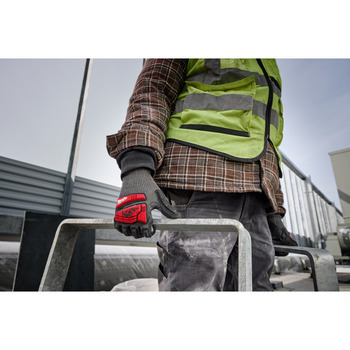 Milwaukee Black/Gray/Red Large HPPE Impact Protection Gloves - ANSI A5 Cut Resistance - 48-73-8152