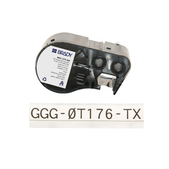 Picture of Brady PermaSleeve Black on White Polyolefin Thermal Transfer M4C-375-342 Heat-Shrink Label (Main product image)