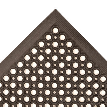 Picture of Notrax Sanitop 562 Black Indoor Rubber Alternating Big/Small Holes Wet Condition Floor Mat (Main product image)