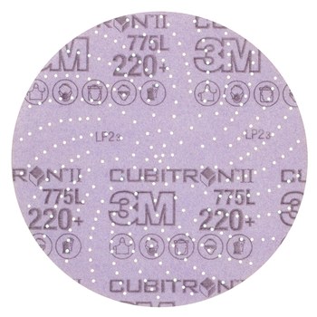 3M Cubitron II Hookit Clean Sanding 775L 6 in Film Disc - 220 Grit/Very Fine Grade - Hook & Loop