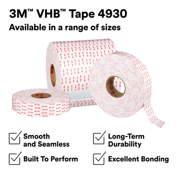 3M 4930 White VHB Tape - 3/4 in Width x 72 yd Length - 25 mil Thick