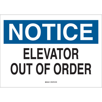 Picture of Brady B-120 Fiberglass Reinforced Polyester Rectangle White English Out of Service Sign part number 69196 (Main product image)
