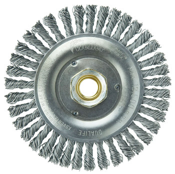 Weiler Roughneck 08756 Wheel Brush - 5 in Dia - Knotted - Stringer Bead Steel Bristle