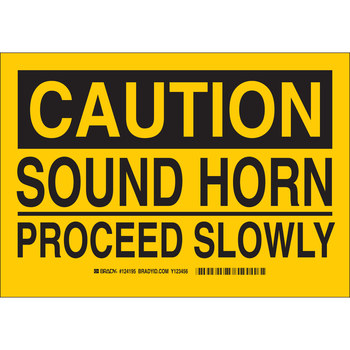 Picture of Brady B-302 Polyester Rectangle Yellow English Stop Signs, Traffic Control Signs & Banners Sign part number 124195 (Main product image)