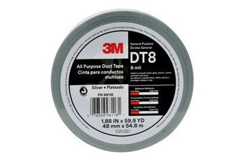 3M DT8 All Purpose Silver Duct Tape - 42 in Width x 60 yd Length - 8 mil Thick - 86468