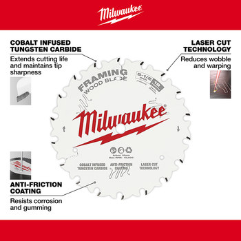 Milwaukee Circular Saw Blade 48-40-0520 - 5 1/2 in Diameter - Cobalt Infused Tungsten Carbide