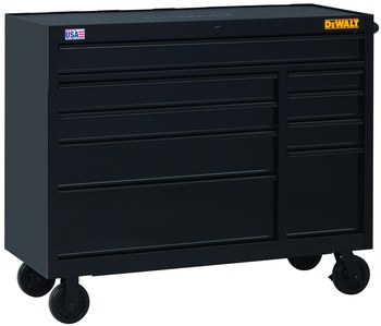 Dewalt 42 1/2 in Rolling Tool Cabinet DWST25294, 9 Drawer, Steel