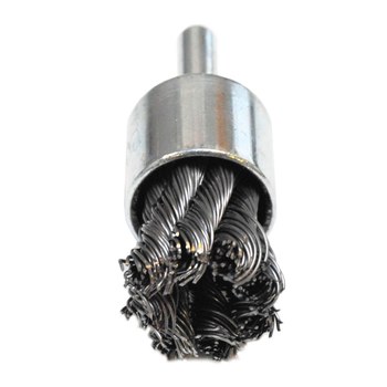 Weiler Steel Cup Brush - Unthreaded Stem Attachment - 3/4 in Diameter - 0.020 in Bristle Diameter - 10026
