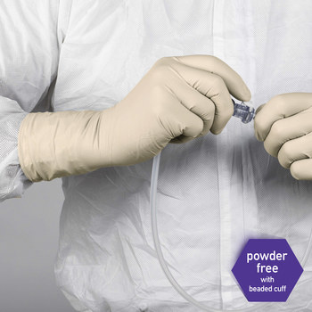 Kimtech Xtra-PFE Tan Medium Powder Free Disposable Gloves - Medical Exam Grade - 12 in Length - Rough Finish - 10.2 mil Thick - 50502