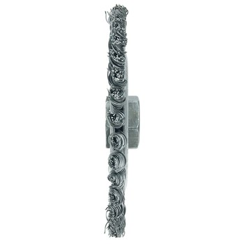 Weiler Vortec Pro 36295 Wheel Brush - 5 in Dia - Knotted - Stringer Bead Steel Bristle