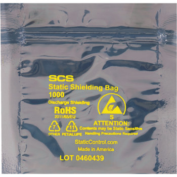 Transparent Reclosable Static Bag - 6 in x 6 in - 3.1 mil Thick - 13254