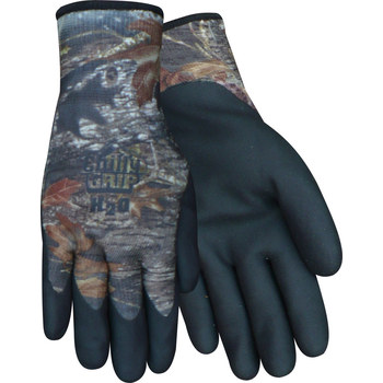 Picture of Red Steer Chilly Grip Mossy Oak MO-22 Black Large Nylon Full Fingered Work Gloves (Main product image)