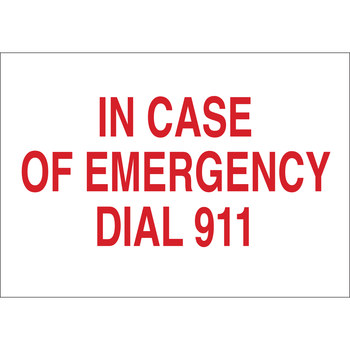 Picture of Brady B-120 Fiberglass Reinforced Polyester Rectangle White English Emergency 911 Sign part number 76095 (Main product image)