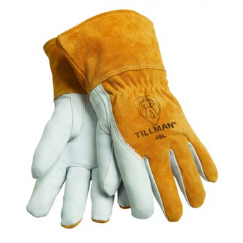 Picture of Tillman White/Gold Large Kevlar/Leather Split Goatskin Welding Glove (Main product image)