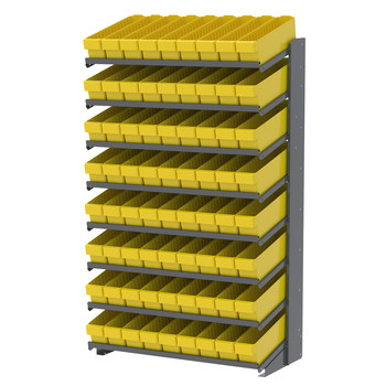 Picture of Akro-Mils APRS18148 APRS 900 lb Yellow Gray Powder Coated Steel 16 ga Single Sided Fixed Rack (Main product image)