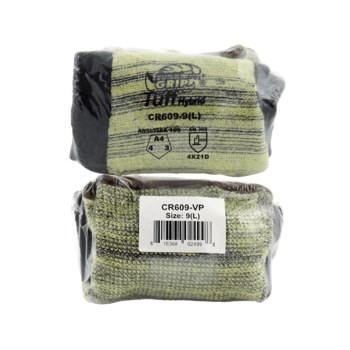 Global Glove Tsunami Grip Yellow/Black XL Cut-Resistant Gloves - ANSI A4 Cut Resistance - Nitrile Coating - CR609-VP-10(XL)
