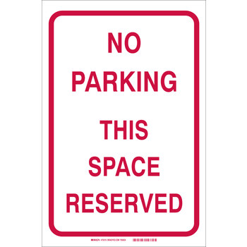Picture of Brady B-959 Aluminum Rectangle White English Parking Restriction, Permission & Information Sign part number 75316 (Main product image)
