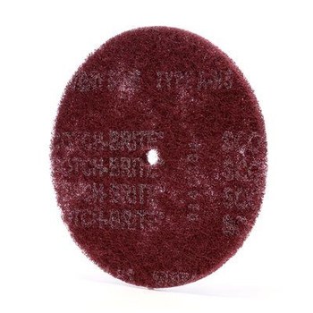 3M Scotch-Brite HS-DC Non-Woven Aluminum Oxide Deburring Disc - Very Fine Grade - Arbor Attachment - 8 in Diameter - 1/2 in Center Hole - 27749