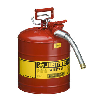 Picture of Justrite Accuflow Red Steel Leak-Proof, Pressure-Relief Vent, Self-Closing 5 gal Safety Can (Main product image)