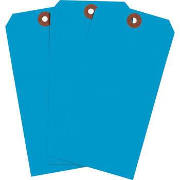 Picture of Brady Blue Rectangle Cardstock 102093 Blank Tag (Main product image)
