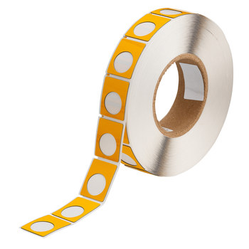 Picture of Brady Yellow Polyester Thermal Transfer THTEP167U-593-.5YL Die-Cut Thermal Transfer Printer Label Roll (Main product image)