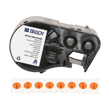 Picture of Brady Black on Orange Nylon Thermal Transfer M4-82-499-OR-BK Aggressive Adhesive Multi-Purpose Labels (Main product image)