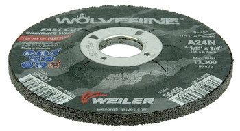 Weiler Wolverine Surface Grinding Wheel 56457 - 4-1/2 in - Aluminum Oxide - 24 - N