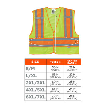 Ergodyne Glowear High-Visibility Vest 8245PSV 23395 - Size Large/XL - High-Visibility Lime