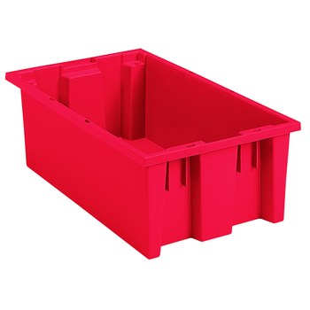 Picture of Akro-Mils 35180 0.5 ft, 3.7 gal 45 lb Red Industrial Grade Polymer Stackable Tote (Main product image)