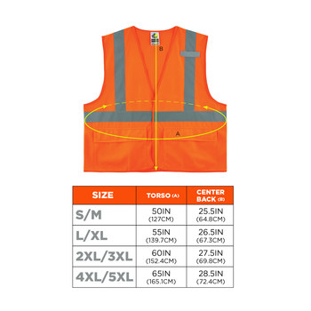 Ergodyne Glowear 8225HL High-Visibility Vest 21179, Size 4XL Ergodyne Glowear 8225HL High-Visibility Vest 21179, Size 4XL