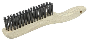 Weiler Steel Hand Wire Brush - 9.65 in Width x 1.15 in Length - 0.012 in Bristle Diameter - 44063
