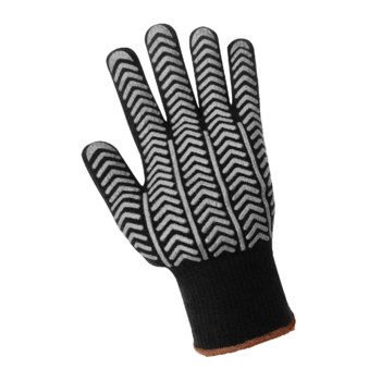 Global Glove S687 Black/Gray Large Acrylic/Terry Cloth Work Gloves - PVC Palm & Fingers Coating - 11 in Length