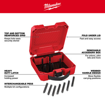 Milwaukee Red Large Plastic Hole Saw Case - 4 in Length - 8.87 in Wide - 49-56-1007