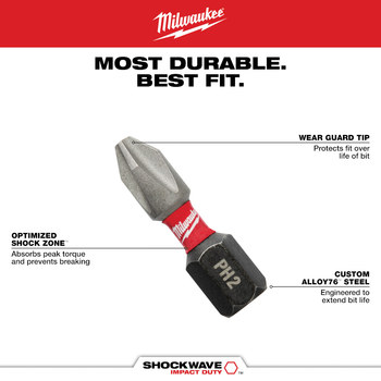 Milwaukee SHOCKWAVE Impact Duty 48-22-2915 14-in-1 Multi-Bit Screwdriver - 1.57 in - 84641