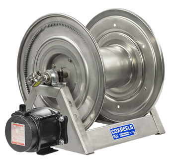 Coxreels 1125-4-100-EA-SP Hose Reel, 140 ft Capacity, 115V, Electric Drive, Stainless  Steel