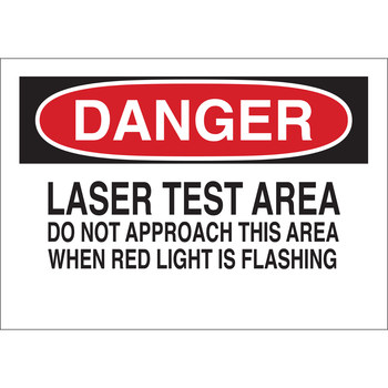 Picture of Brady B-401 Polystyrene Rectangle White English Laser Hazard Sign part number 25263 (Main product image)