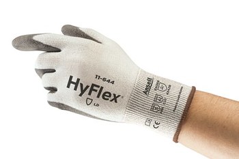 Ansell HyFlex 11-644 Grey 12 Cut-Resistant Glove - ANSI A2 Cut Resistance - Polyurethane Palm Coating - 11-644/SZ 12