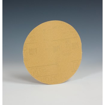3M Hookit 210U Coated Aluminum Oxide Yellow Hook & Loop Disc - Paper Backing - A Weight - P220 Grit - Very Fine - 5 in Diameter - 84894