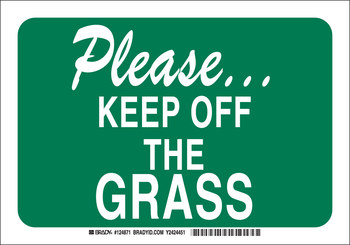 Picture of Brady B-302 Polyester Rectangle Green English Keep Off Sign part number 124871 (Main product image)