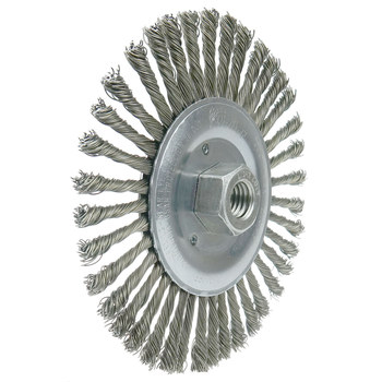 Weiler Vortec Pro 36307 Wheel Brush - 6 in Dia - Knotted - Stringer Bead Steel Bristle