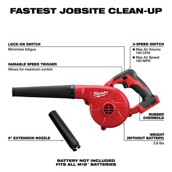 Milwaukee M18 Blower 0884-20 - 3.6 lb