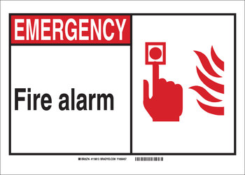 Picture of Brady B-555 Aluminum Rectangle Fire Safety Sign part number 120714 (Main product image)