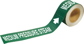 Picture of Brady Pipe Markers-To-Go White on Green Vinyl 109467 Self-Adhesive Pipe Marker (Main product image)