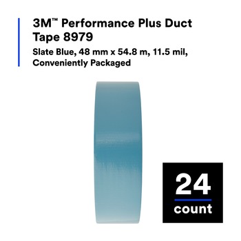 3M 8979 Performance Plus Blue Duct Tape - 48 mm Width x 60 yd Length - 12.1 mm Thick - 56468