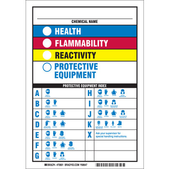 Brady 70801 Hazardous Material Identification Guide (HMIG) Sign, B-811 ...