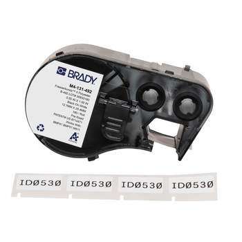 Picture of Brady FreezerBondz Black on White Polyester Thermal Transfer M4-131-492 Ultra-Thin Cryogenic Labels (Main product image)