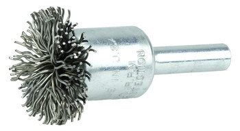 Weiler Steel Cup Brush - Unthreaded Stem Attachment - 1 in Diameter - 0.020 in Bristle Diameter - 10099