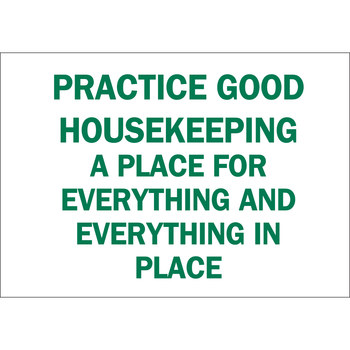 Picture of Brady B-120 Fiberglass Reinforced Polyester Rectangle White English Keep Clean Sign part number 69444 (Main product image)